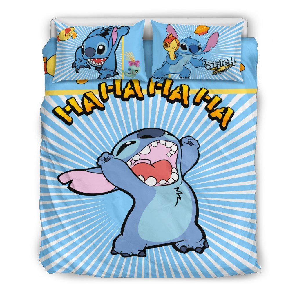 Lilo And Stitch Bedding Set Stitch Graphic Hahaha Duvet Covers