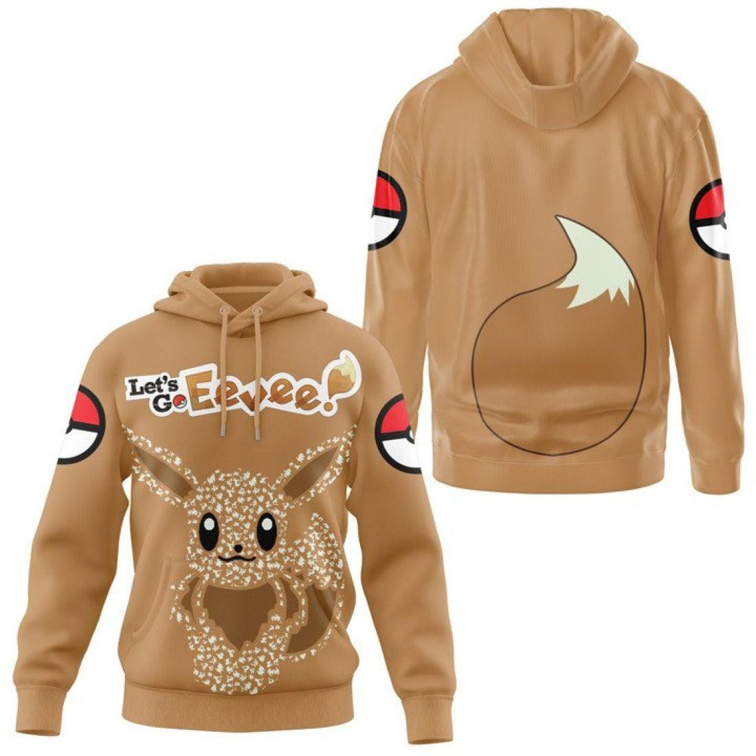 Pokemon Let's Go Eevee All Over Print Hoodie