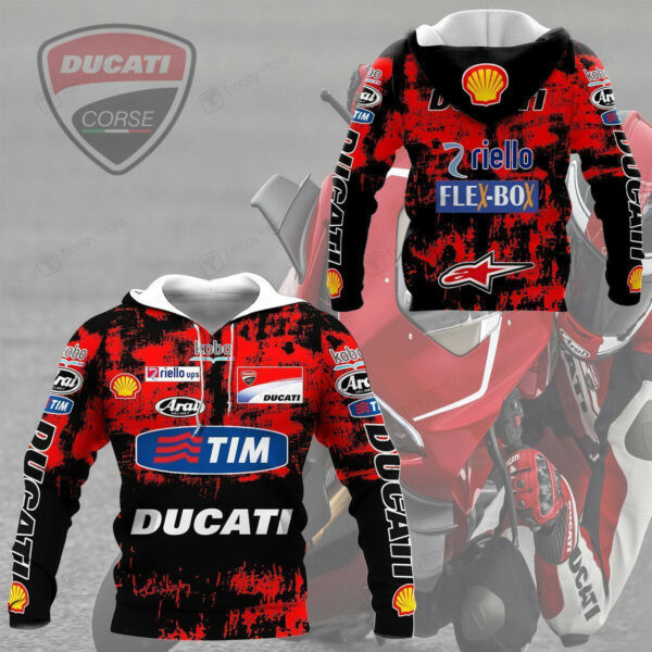 Ducati Racing Shirt 524, 3d Hoodie Zip Hoodie 491