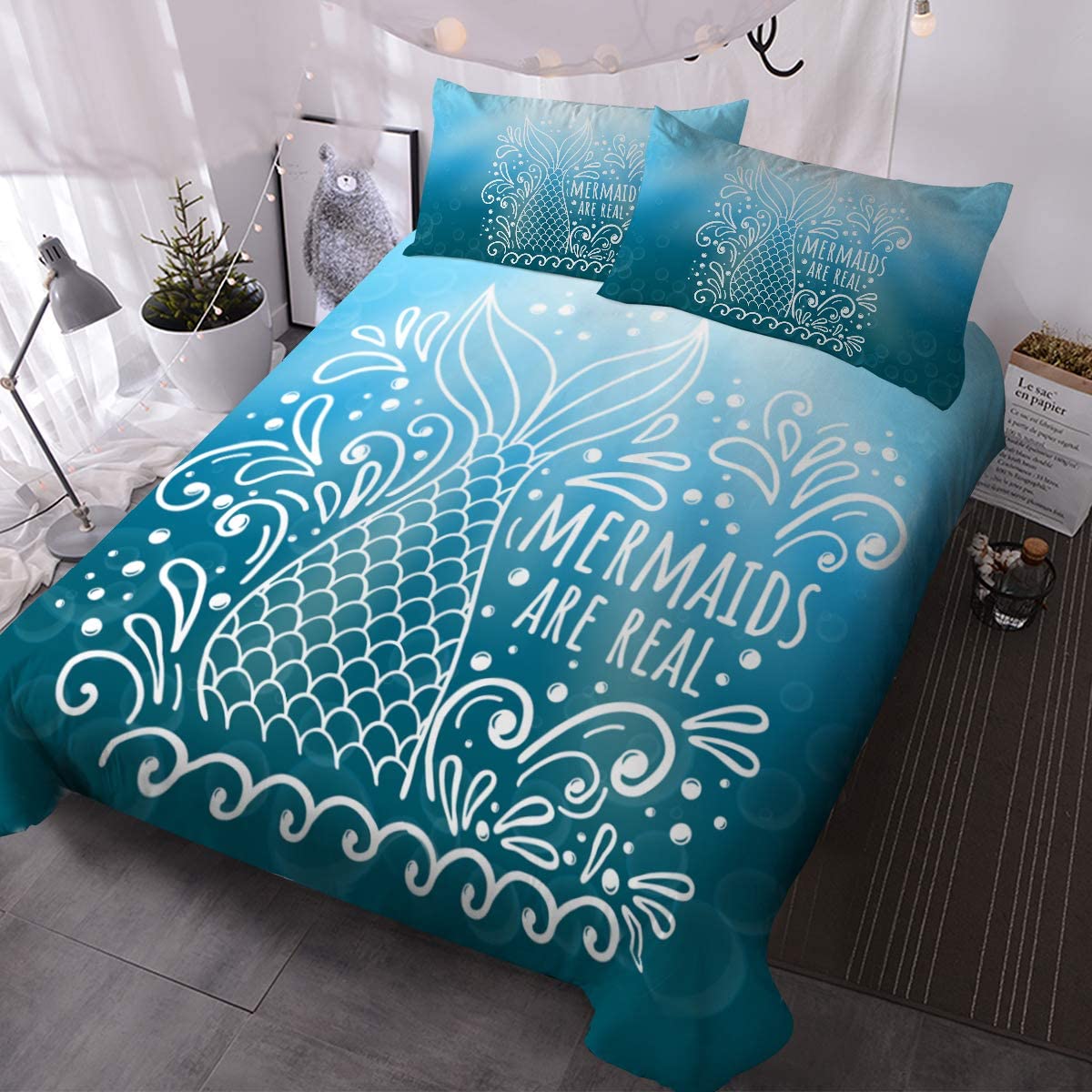 Mermaid Bedding Set Mermaid Are Real Pattern Duvet Covers