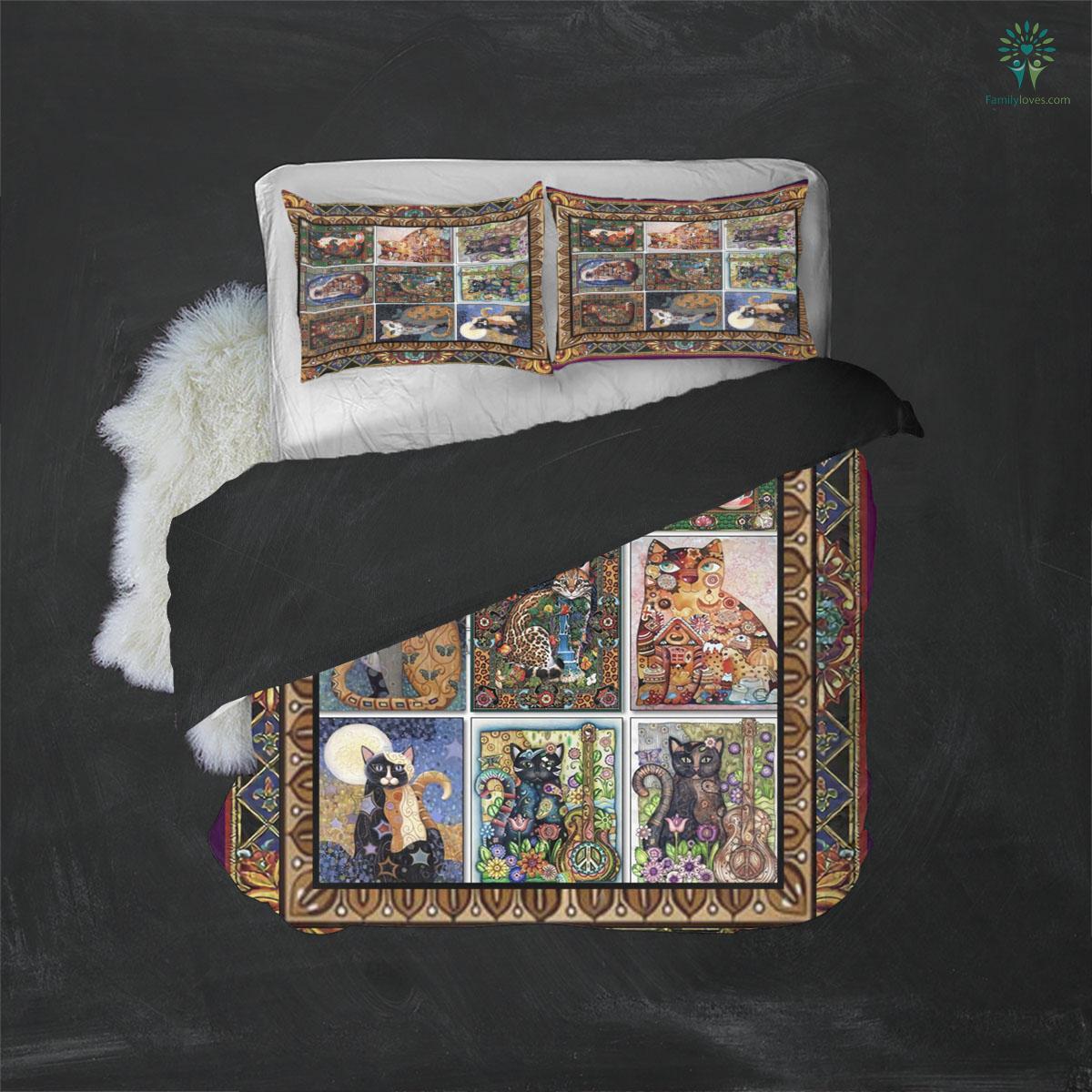 Cat Bedding Set Tapestry Cat And Flower Duvet Covers