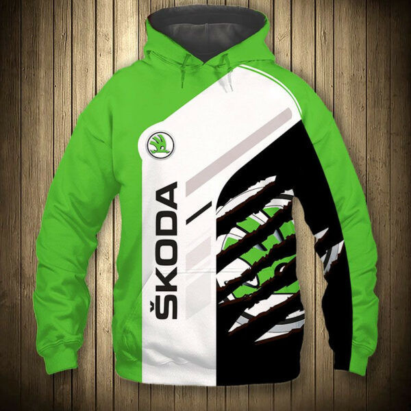Skoda Auto Automobile 6k958 Cartoon 3d Hoodie Zip Hoodie 2488