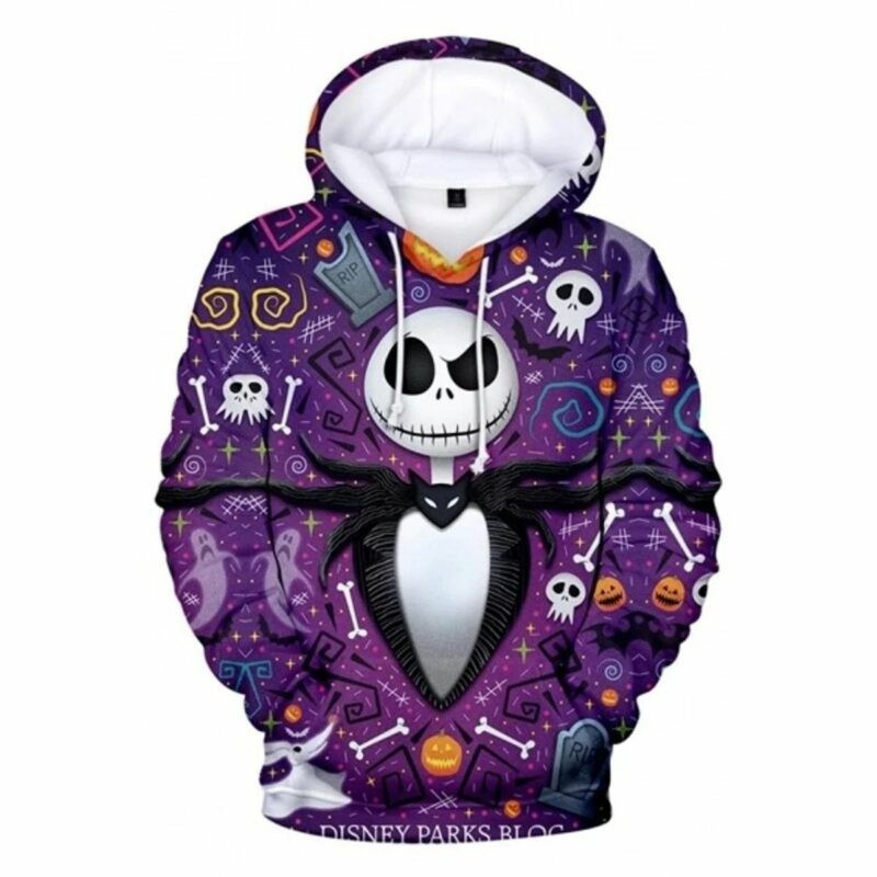 The Nightmare Before Christmas Jack Skellington Over Print 3d Hoodie Zip Hoodie