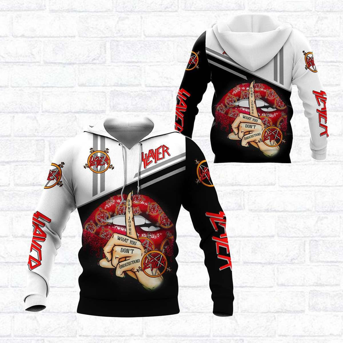 Slayer Music Band, Dont Judge What You Dont Understand, Lips Slayer Band All Over Print Hoodie, Zip Hoodie 852