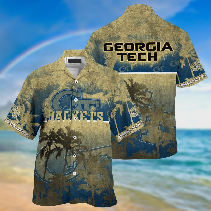 Georgia Tech Yellow Jackets Summer Hawaii Shirt For This Season Gift For Sport Lovers And Shorts