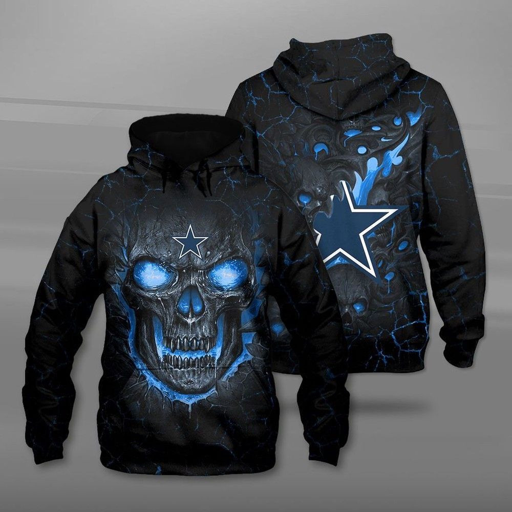 Cowboys Hello Darkness My Old Friend Skull 3D All Over Print Hoodie & Zip Hoodie