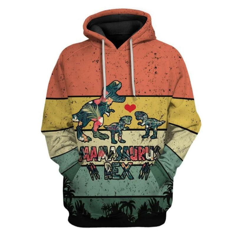 Dinosaur Autism Mom Hoodie Mamasaurus Autism 3d Hoodie Zip Hoodie
