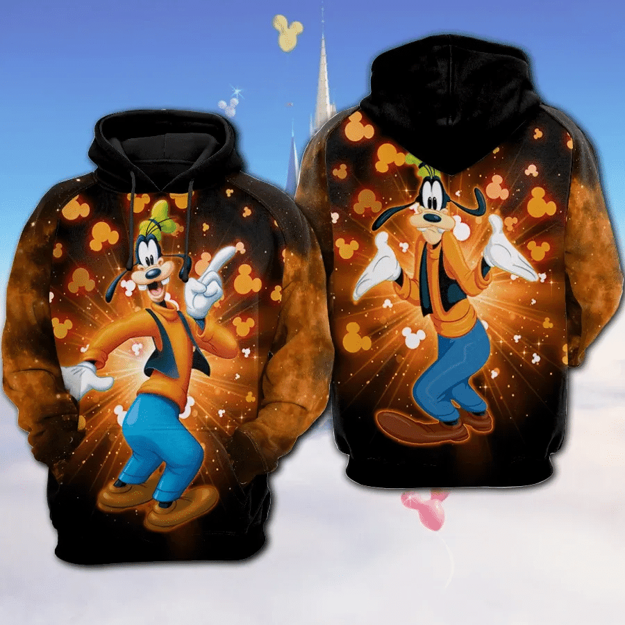 Goofy Dog Bling Mickey Mouse Cartoon 505 Cartoon Graphic Outfits Aop Hoodie