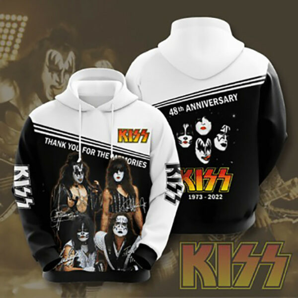 Kiss Rock Band 48 Anniversary 1973 2022 Fan Gift, Kiss Rock Band Aop Hoodie 116