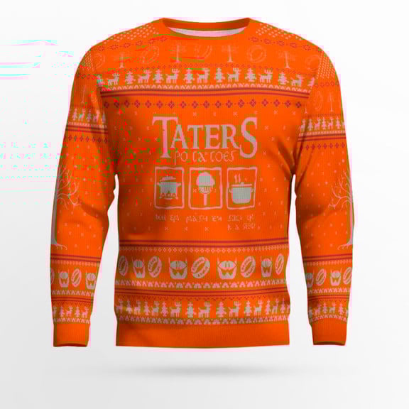 Taters Potatoes Ugly Sweater- Taters Potatoes Sweater- Christmas Sweater- Lord Of The Rings Orange
