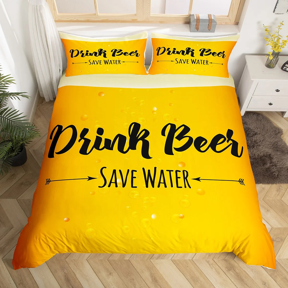 Beer Bedding Set Drink Beer Save Water Duvet Covers