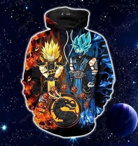 Songoku Sub Zero Vegeta Scorpion Dragon Ball Mortal Kombat 3D All Over Print Hoodie & Zip Hoodie