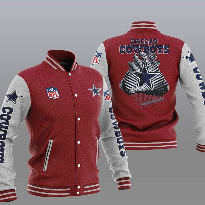 Cowboys Brown Grey 2 Hand Baseball Jacket