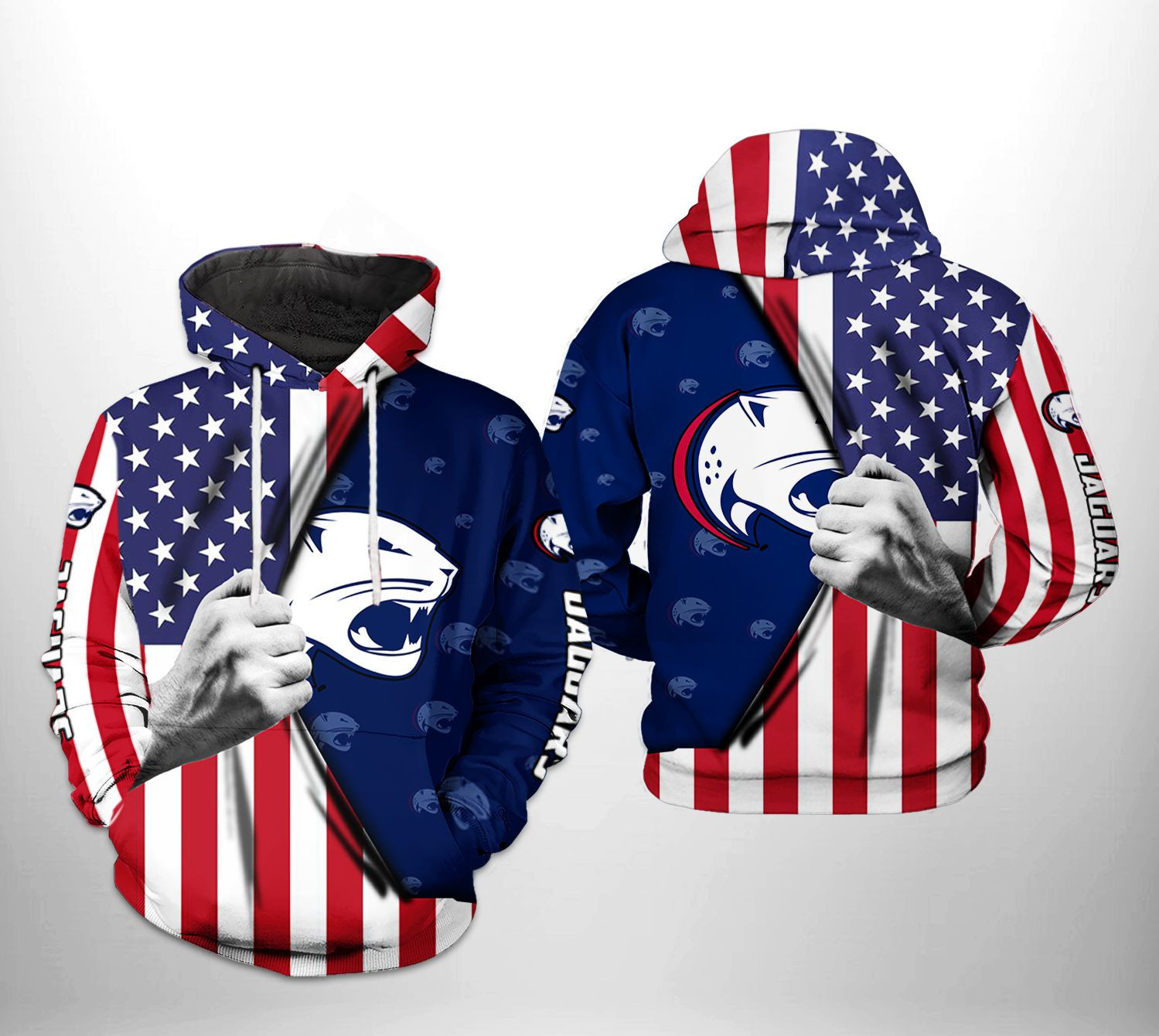 South Alabama Jaguars US Flag 3D All Over Print Hoodie & Zip Hoodie