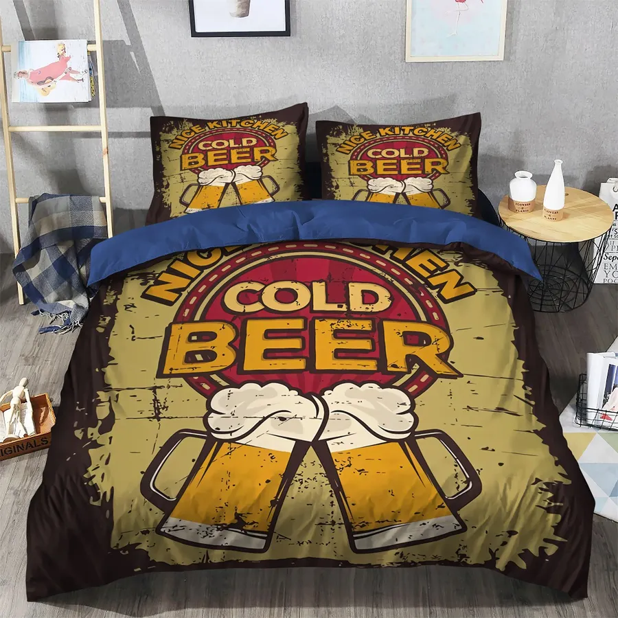 Beer Bedding Set Nice Kitchen Cold Beer Duvet Covers Black