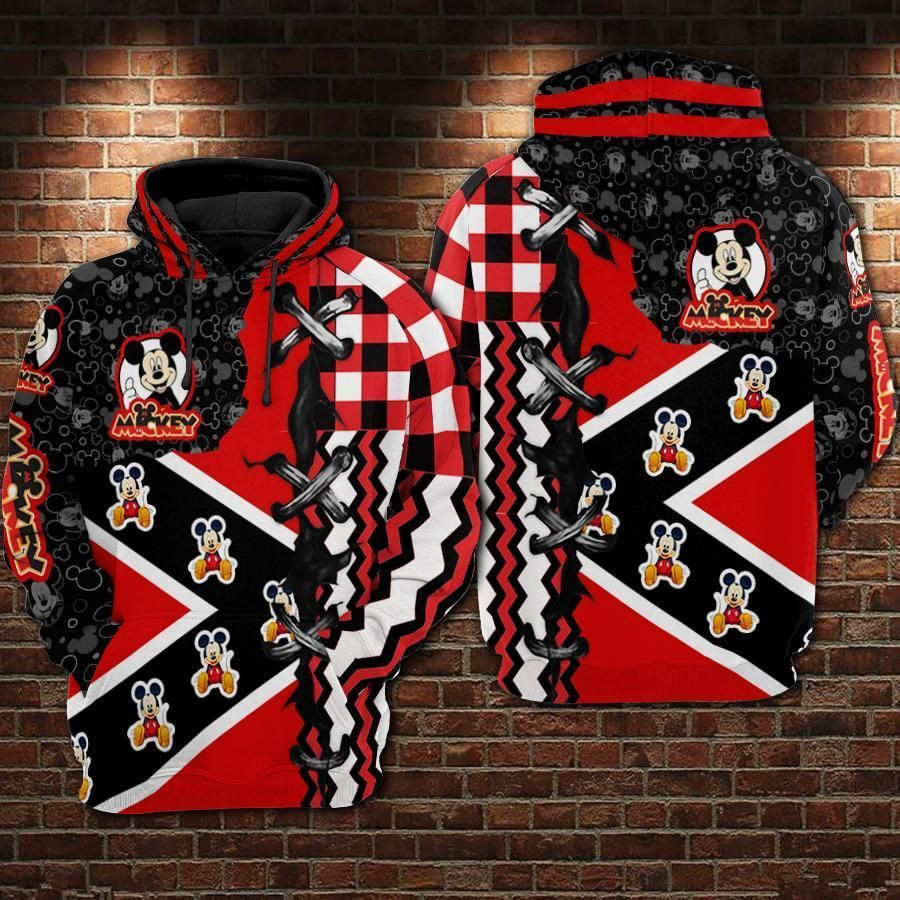 Mickey Mouse Over Print 3d Hoodie Zip Hoodie 523