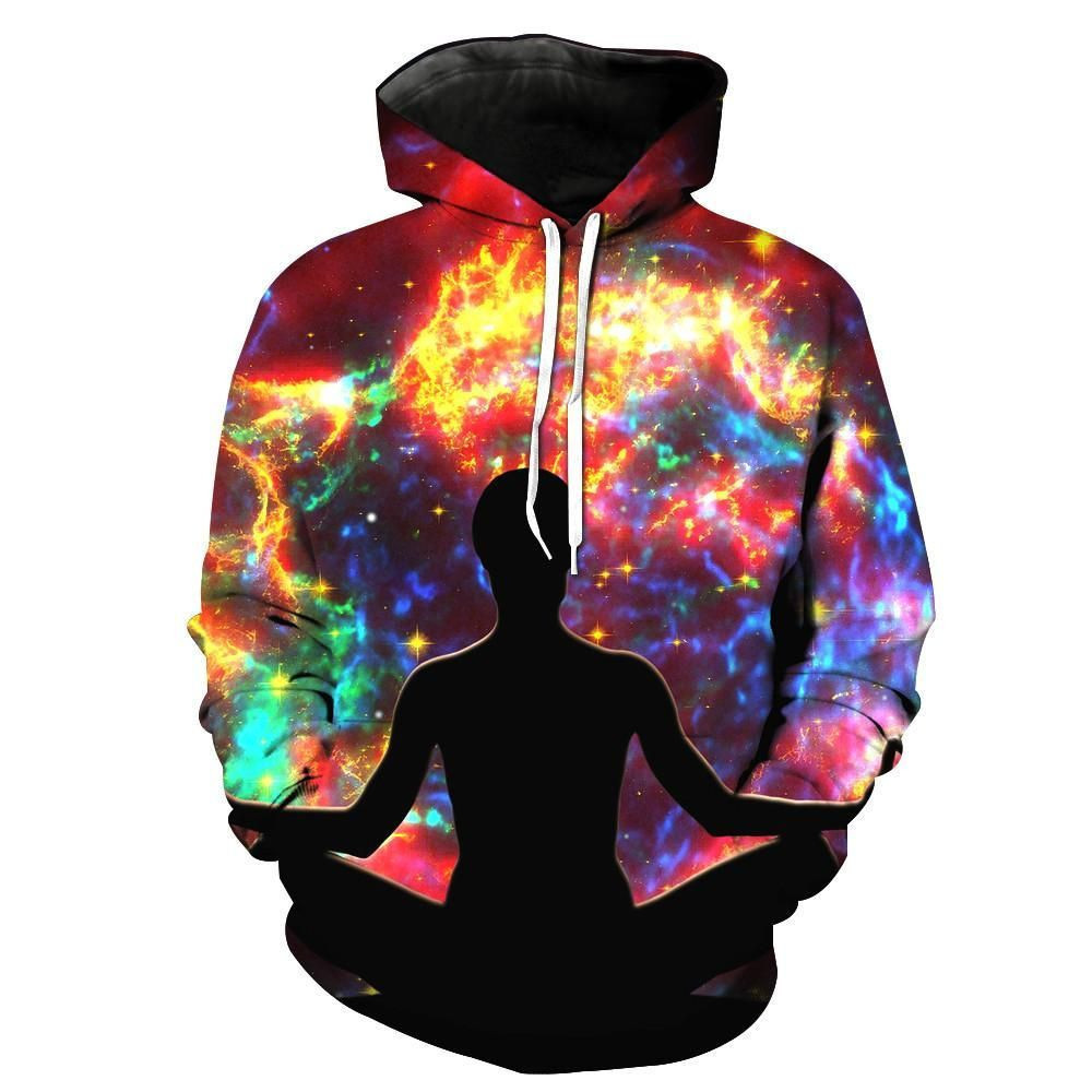 Yoga Cosmic Space Meditation 3D All Over Print Hoodie & Zip Hoodie