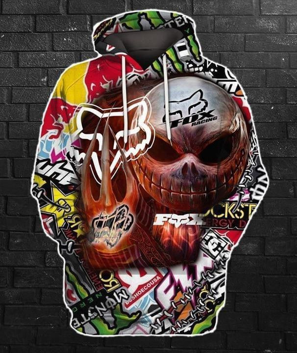 Racing Fox Jack Skellington 3D All Over Print Hoodie & Zip Hoodie