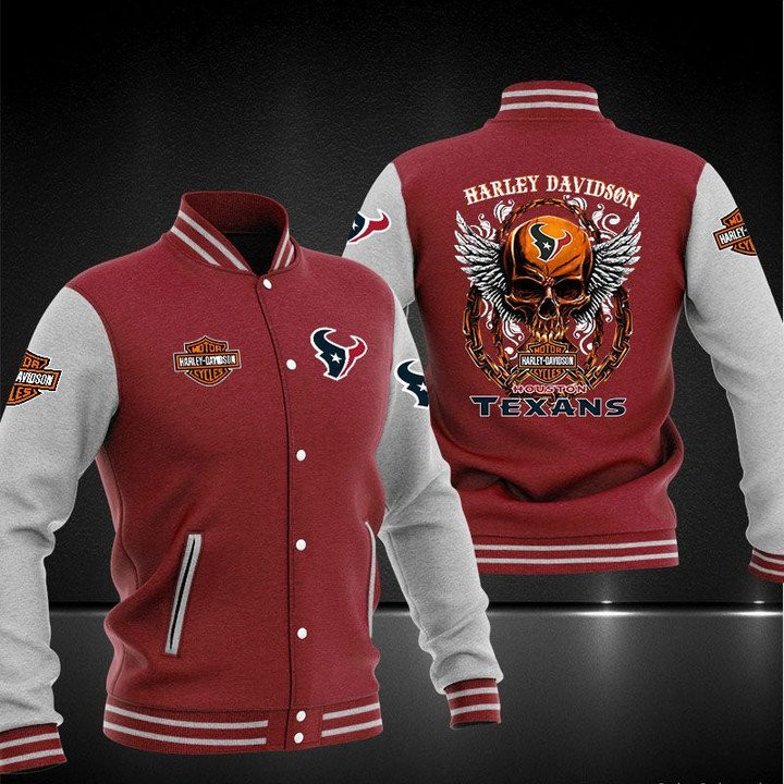 Houston Texans Red Skull Baseball Jacket