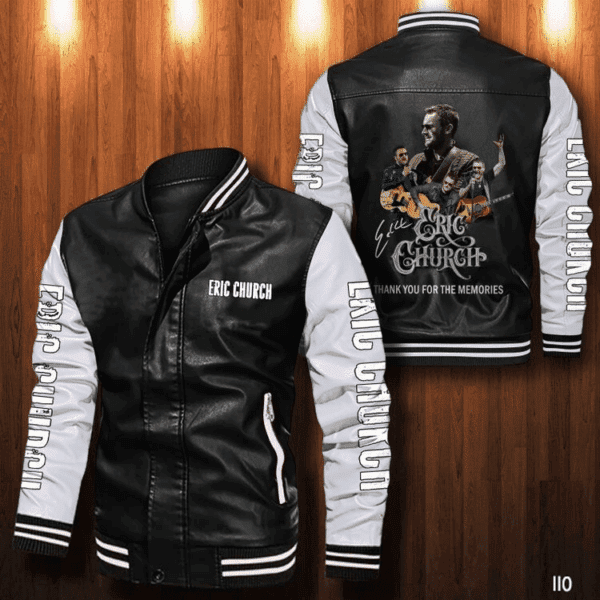 Eric Church Music Thank You For The Memories 5k618 Gifts Lover Leather Bomber Jacket 59