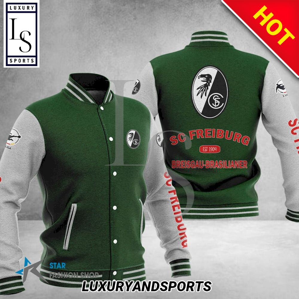 SC Freiburg Dark Green White Baseball Jacket