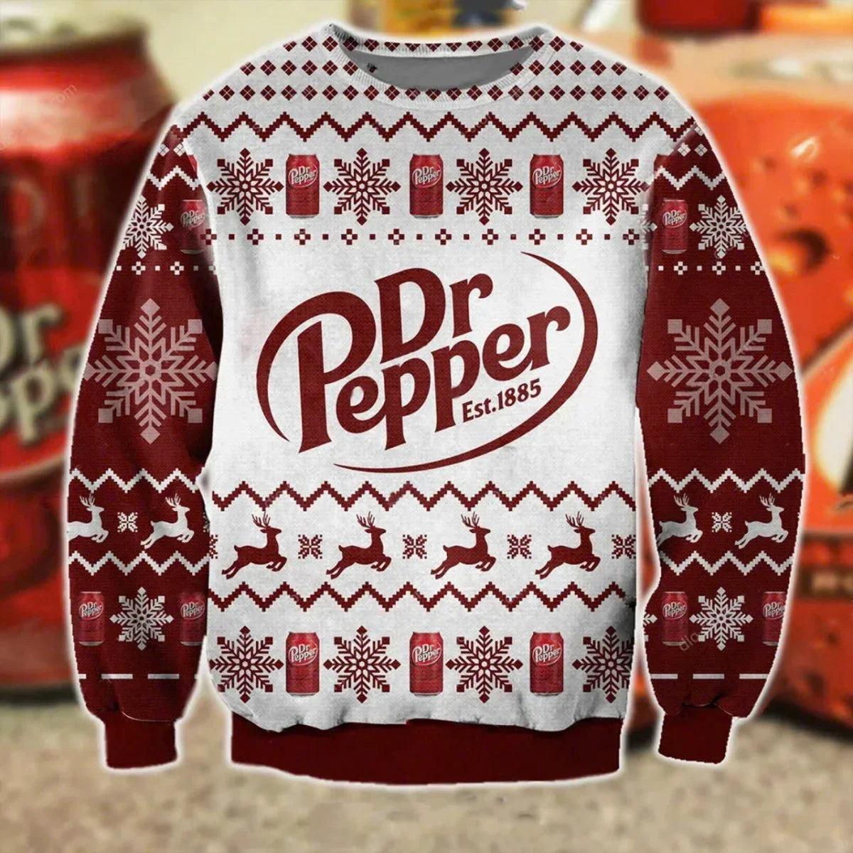 Dr Pepper Christmas Holiday Ugly Christmas Sweater