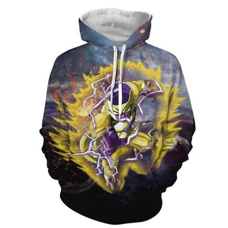 Dbz True Radiance Of The Emperor Golden Frieza S123 Full 3d Hoodie