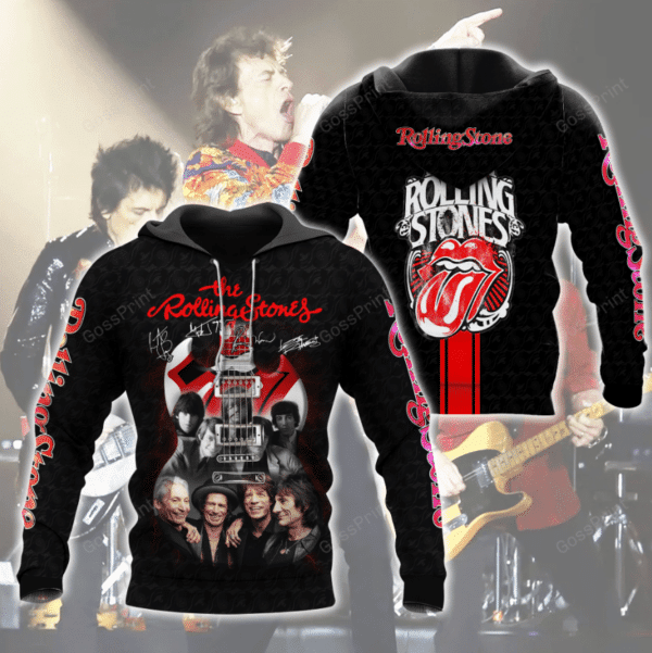 The Rolling Stones Rock Band Signatures Aop Hoodie 2595