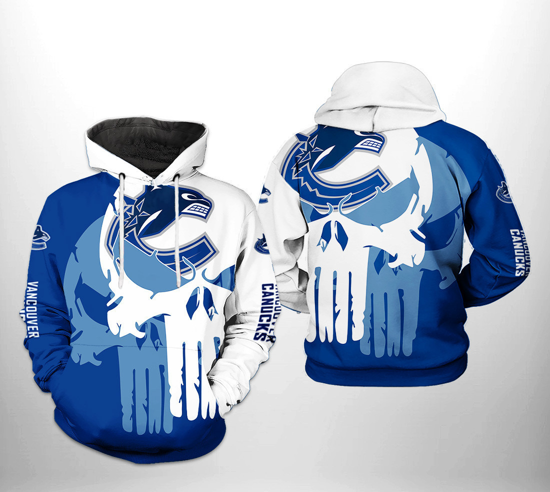 Vancouver Canucks Team Skull 3D All Over Print Hoodie & Zip Hoodie