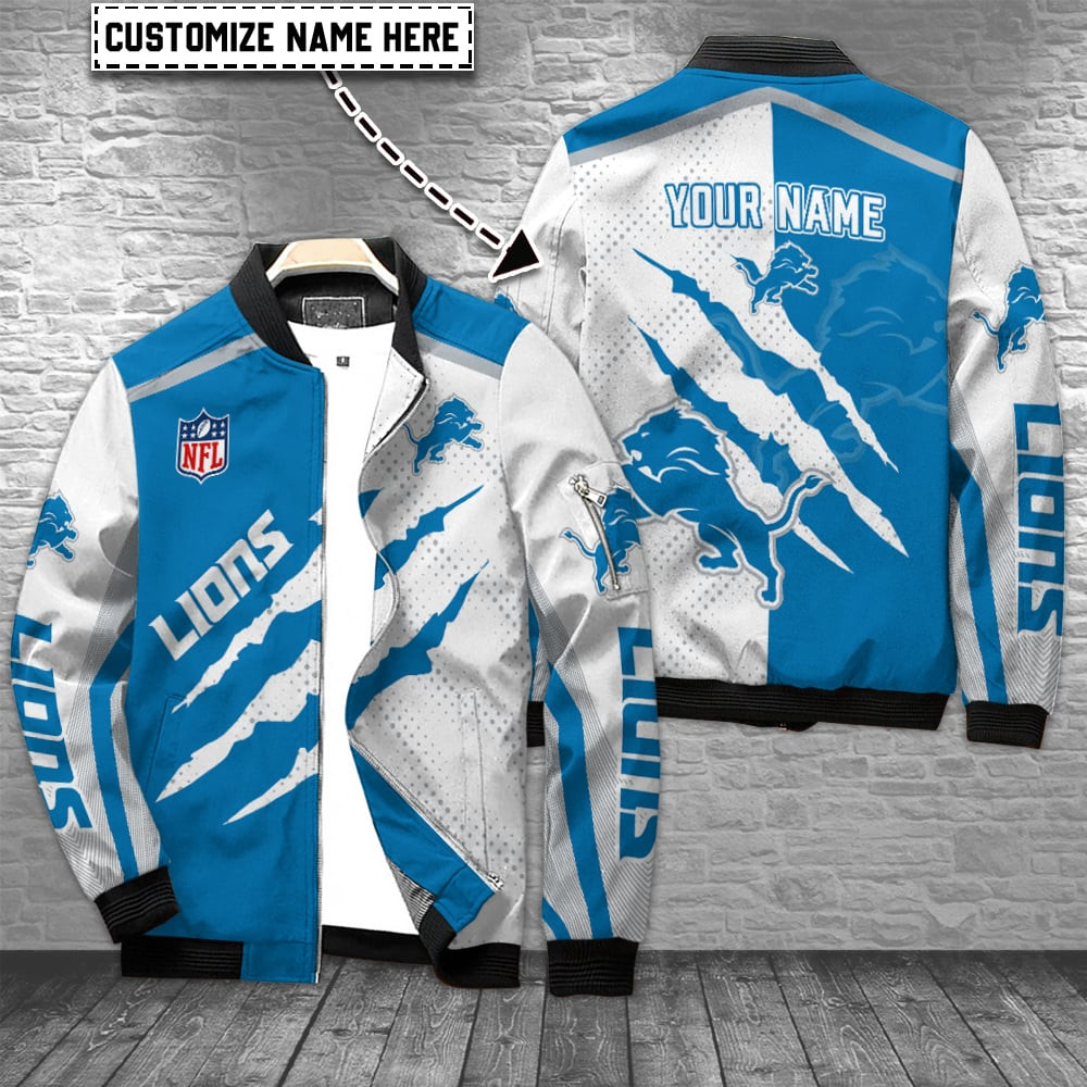 Detroit Lions Personalized Bomber Jacket BGBBJ954