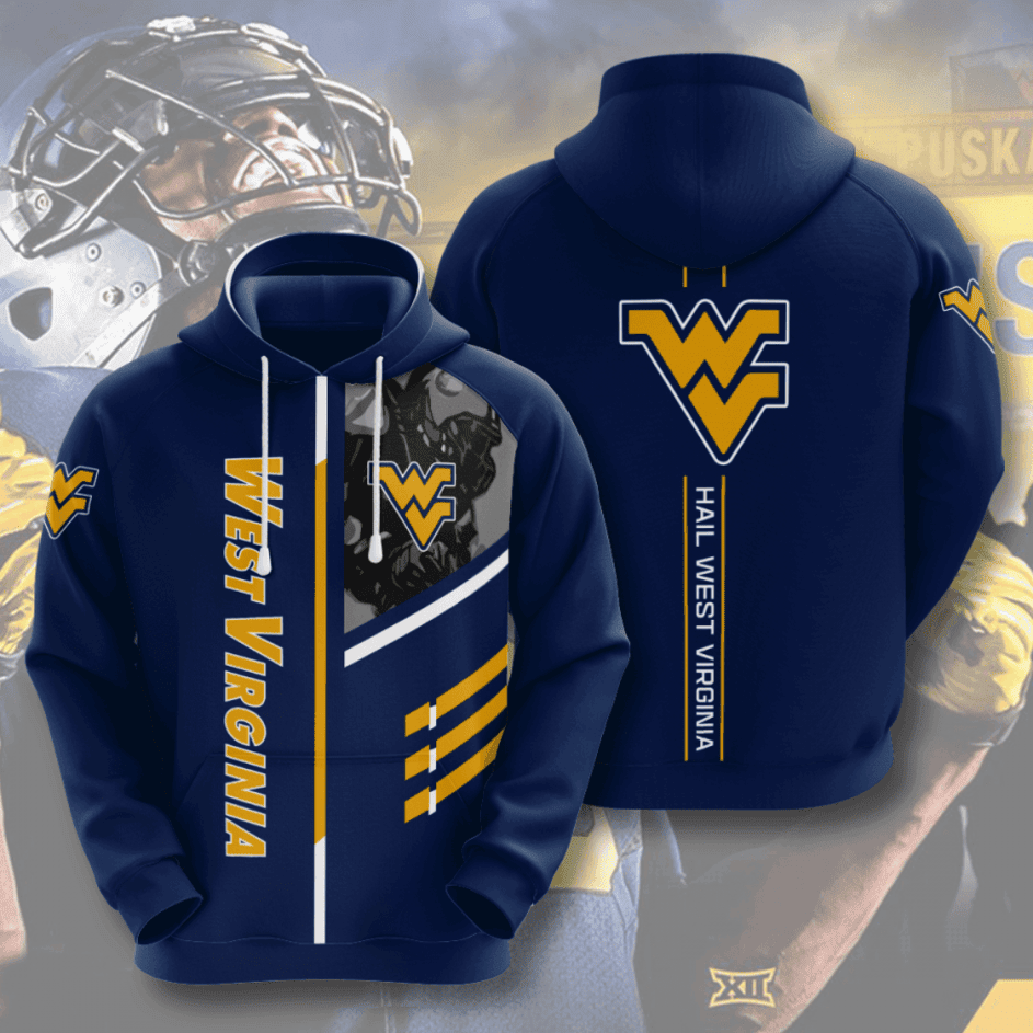 West Virginia Mountaineers American Football 3D All Over Print Hoodie & Zip Hoodie