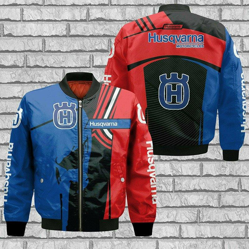 Husqvarna Motorcycles Blue Skull Bomber Jacket