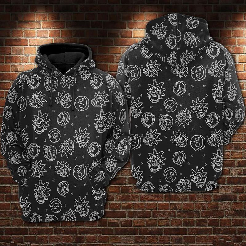 Rick And Morty Doodle Pattern 3d Hoodie 901