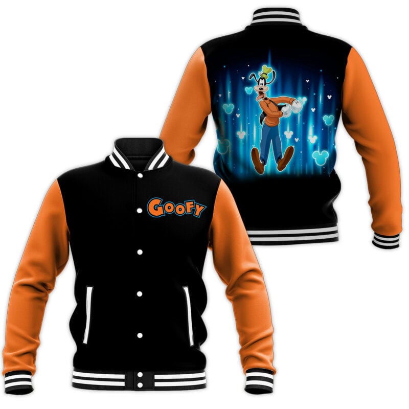 Goofy Lover Blue Lighting Baseball Jacket