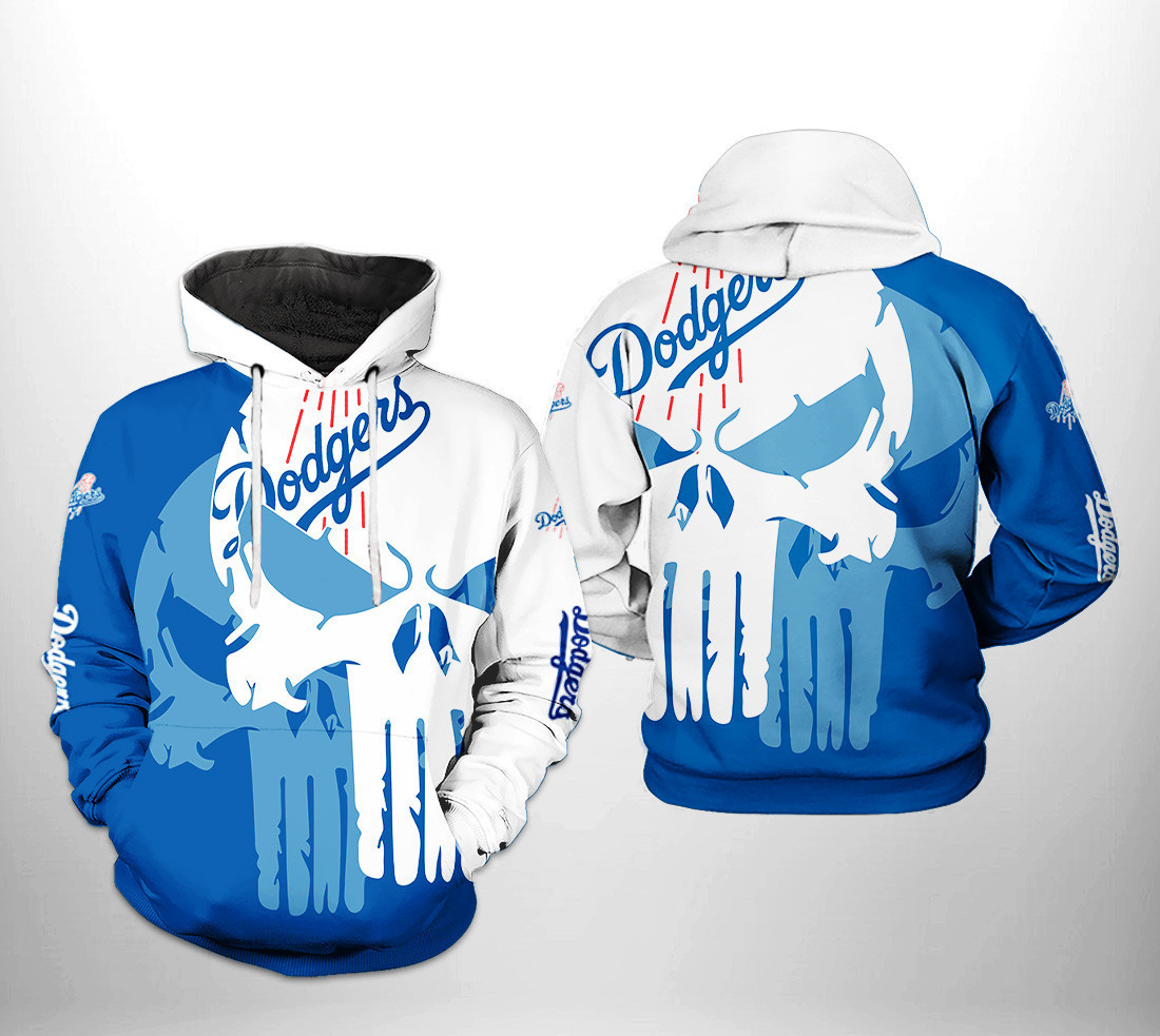 Los Angeles Dodgers MLB Team Skull 3D All Over Print Hoodie & Zip Hoodie