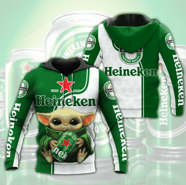 Baby Yoda Heineken Beer Aop Hoodie 1623
