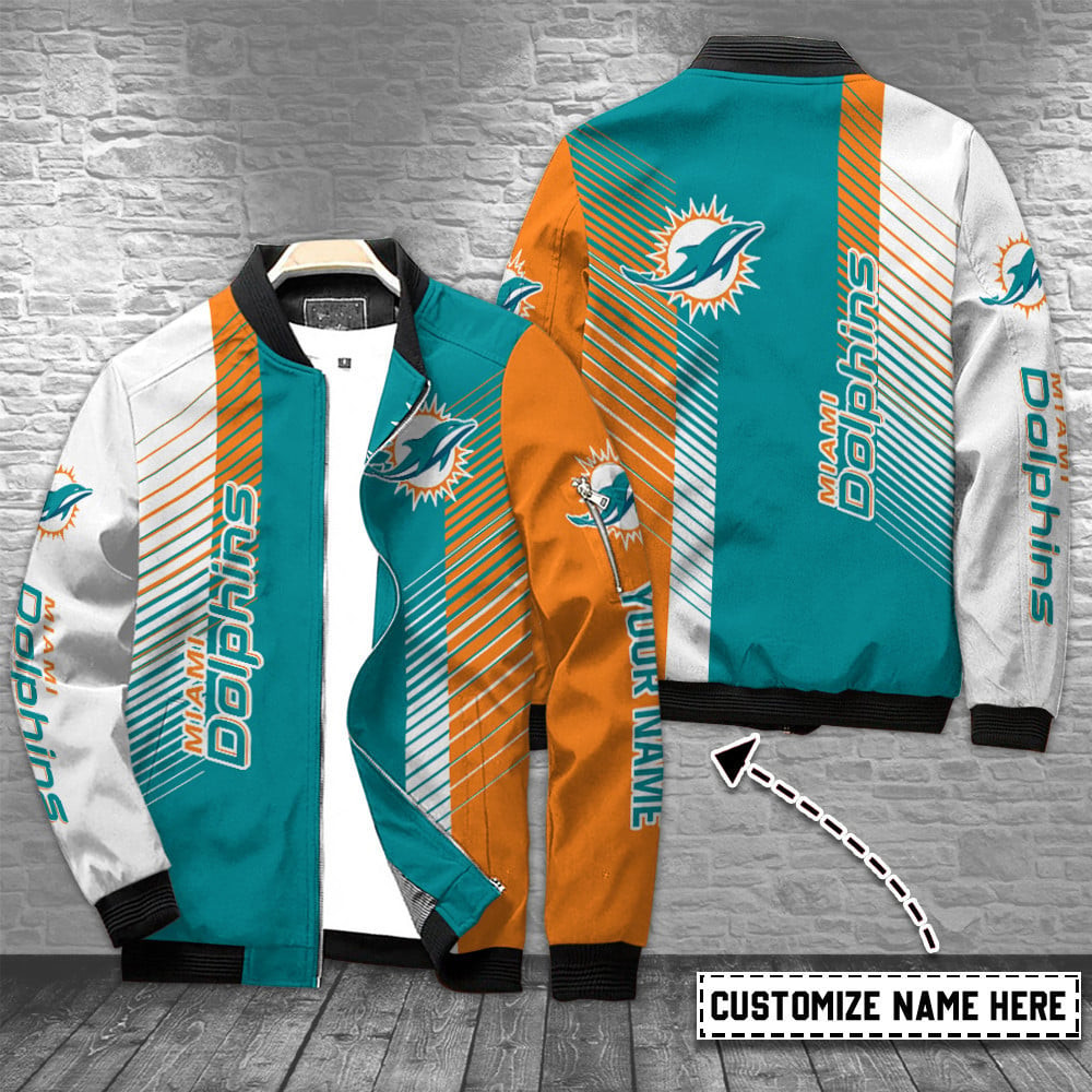 Miami Dolphins Personalized Bomber Jacket BG546