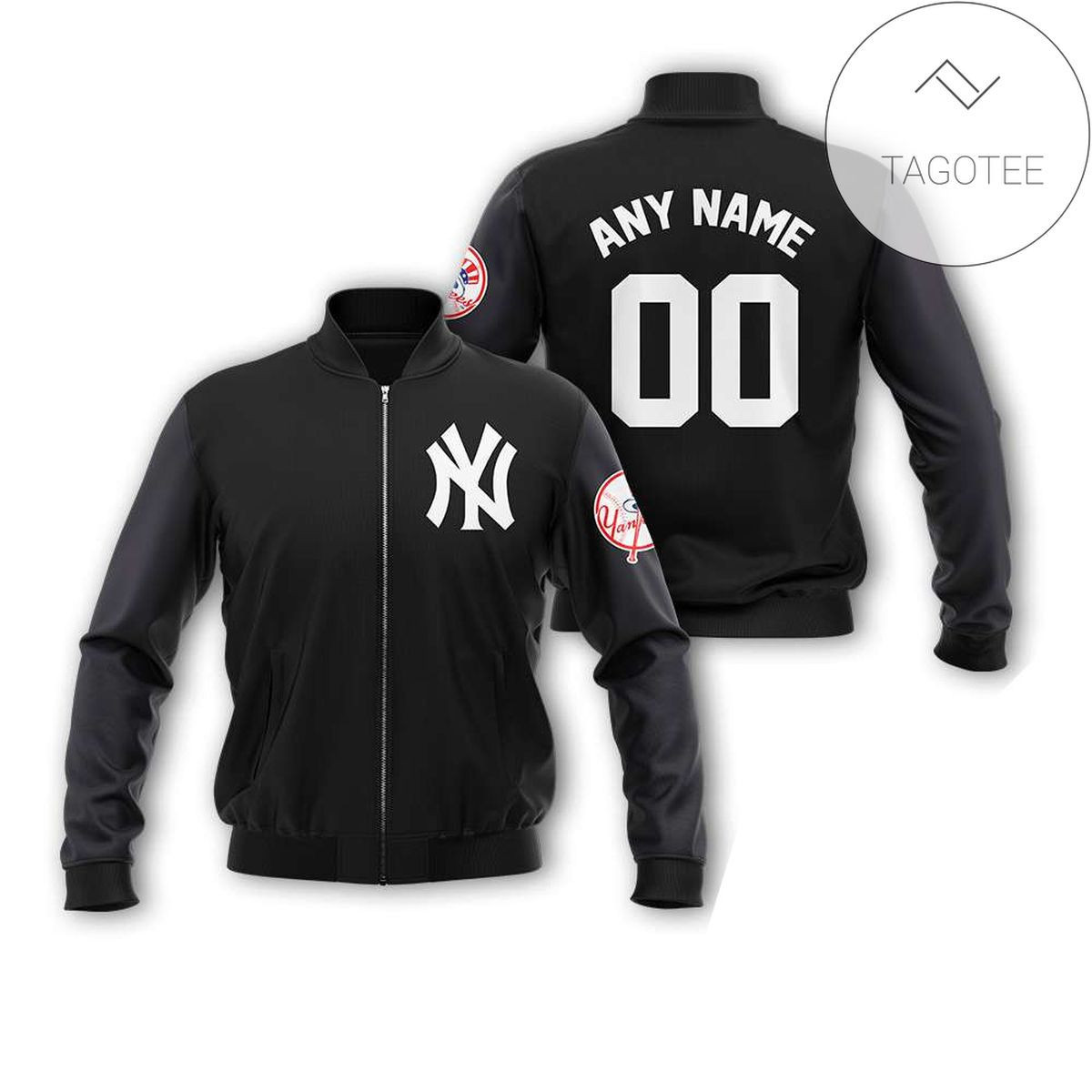 New York Yankees Custom Name Number Black Bomber Jacket