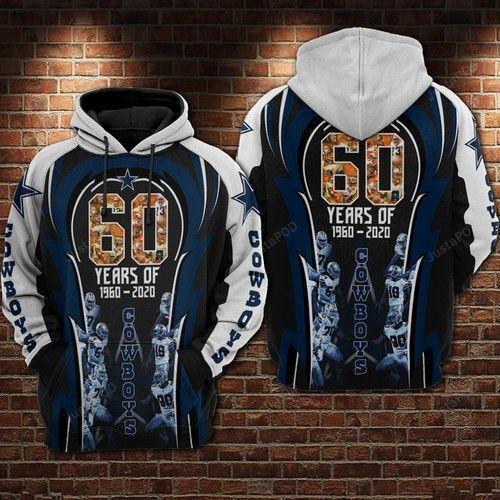 Cowboys 60-Year 3D All Over Print Hoodie & Zip Hoodie