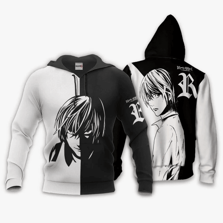 Death Note Light Yagami 3d Hoodie Zip Hoodie