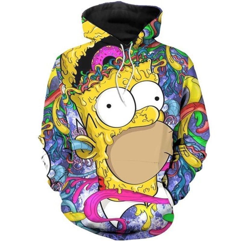 Bart Simpson The Simpsons Big Icon Donut Multi Color All Over Printed 3d T Shirt Sweatshirt Zip Hoodie Bomber 944