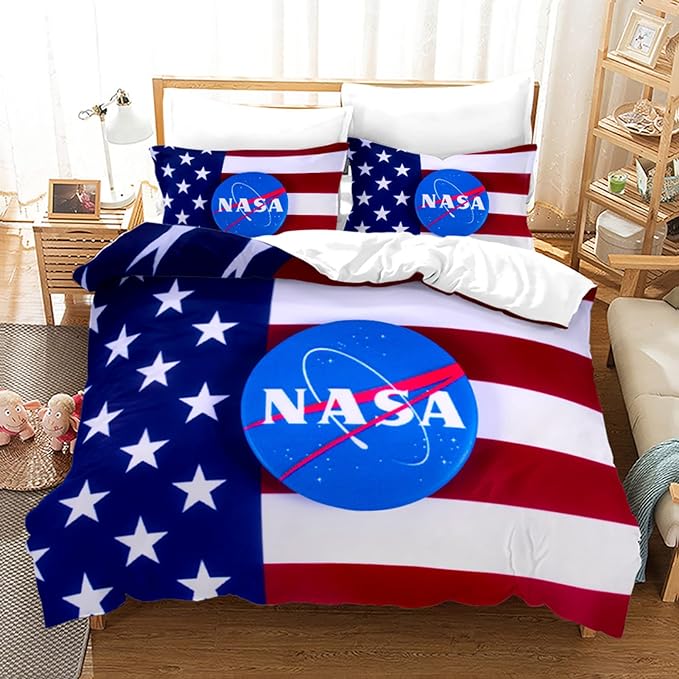 NASA Bedding Set NASA American Flag Graphic Duvet Covers