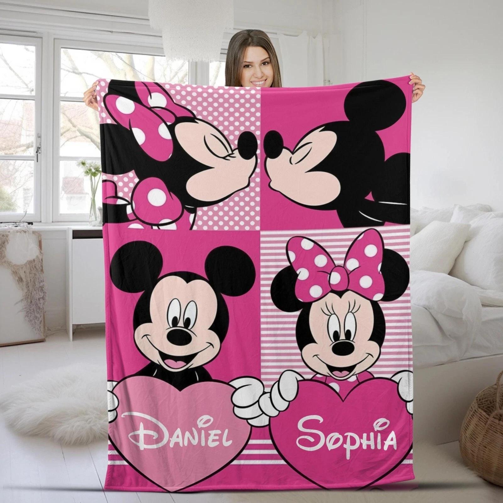 Personalized Mickey Mouse Blanket Mickey Fleece Sherpa Blanket