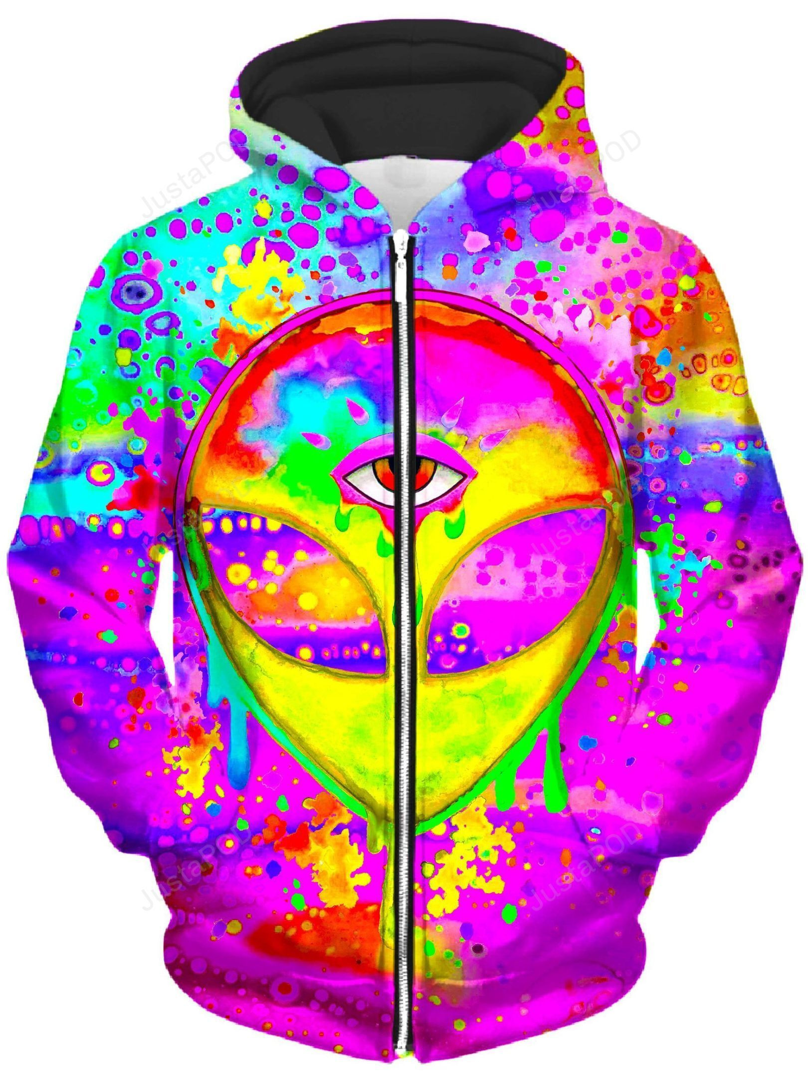 Alien Melt Yellow Unisex Zip-Up 3D All Over Print Hoodie & Zip Hoodie