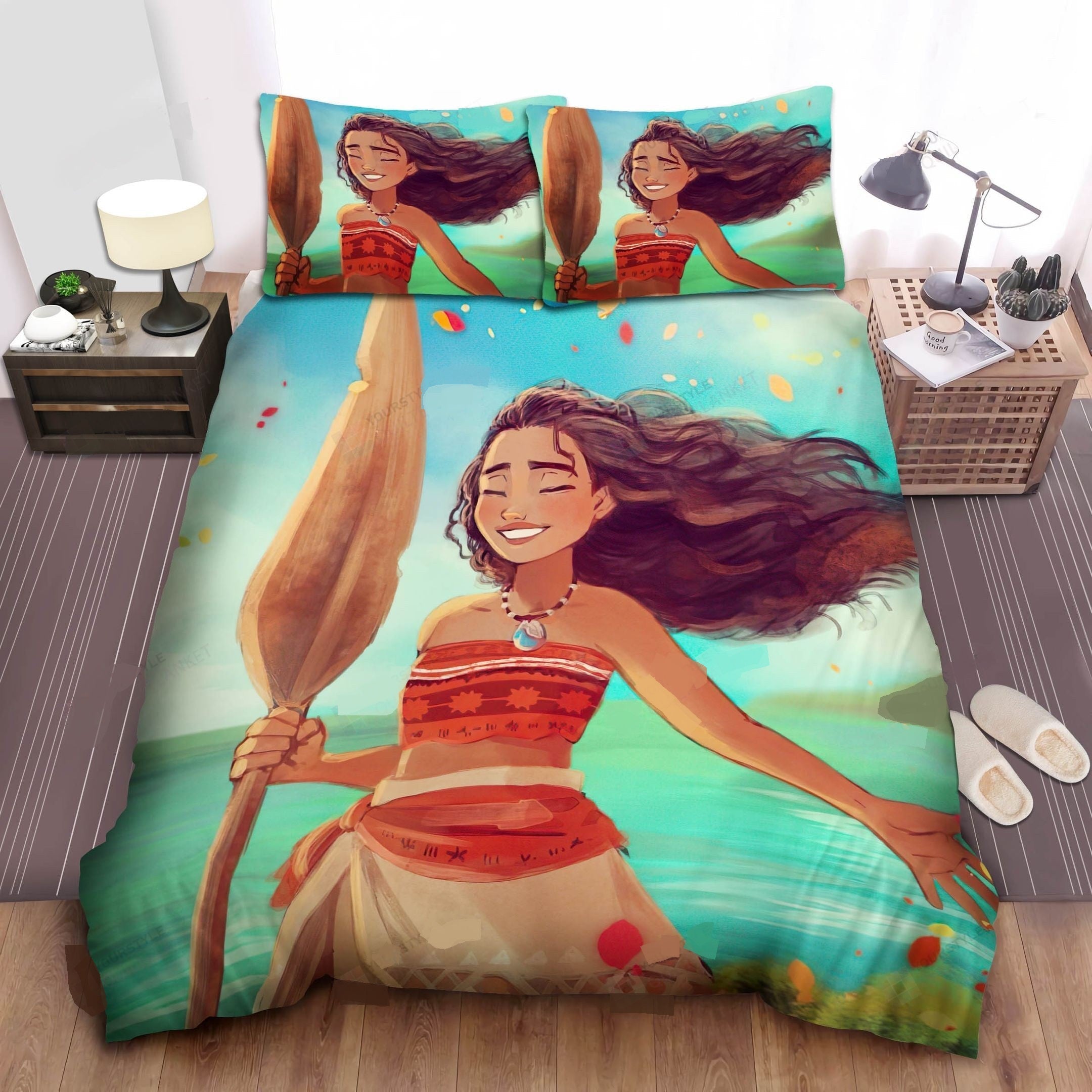Moana Bedding Set DN Princess Moana By The Wind Painting Duvet Covers