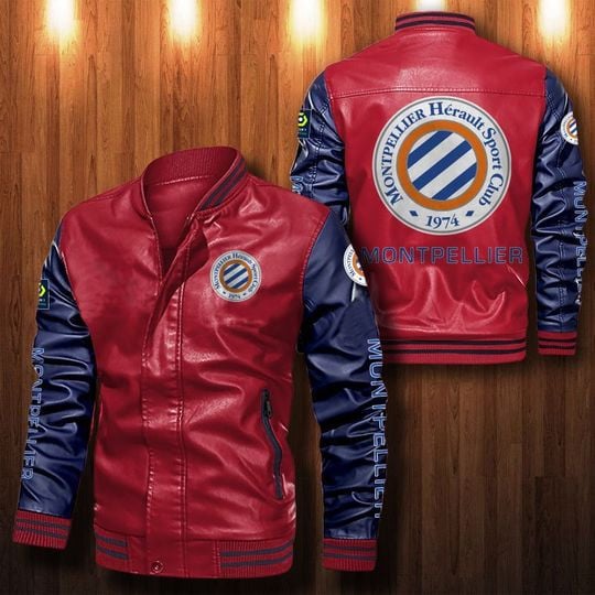 Montpellier H?rault SC Red Dark Blue Bomber Jacket