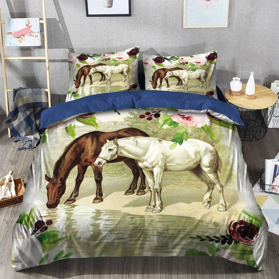 Horse Bedding Set Two Horses By The River Duvet Covers