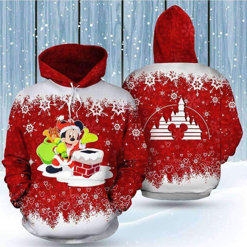 Santa Mickey 3D All Over Print Hoodie & Zip Hoodie