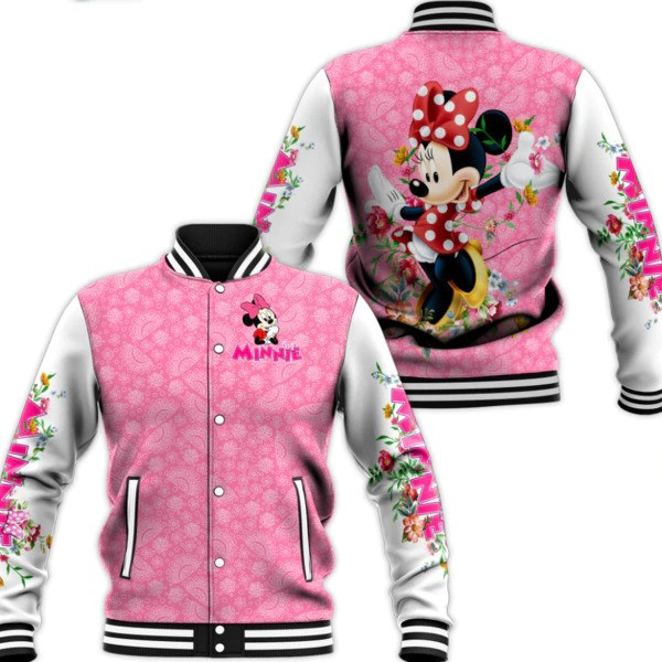Minnie Mouse Disney Cartoon Gift Lover Baseball Jacket 383