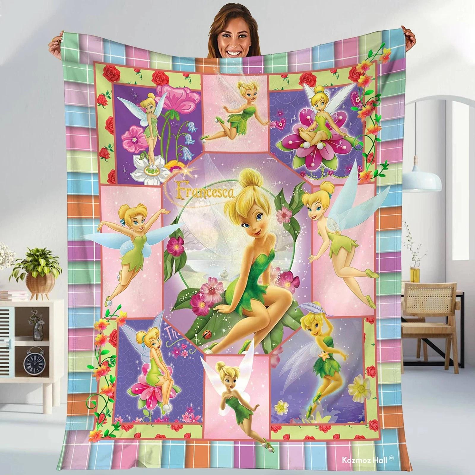 Personalized Tinkerbell Blanket Tinkerbell Fleece Fleece Sherpa Blanket